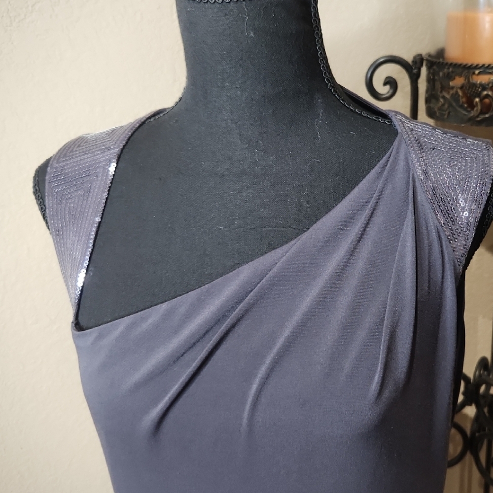 Calvin Klein Gray Asymmetrical‎ Cocktail Dress